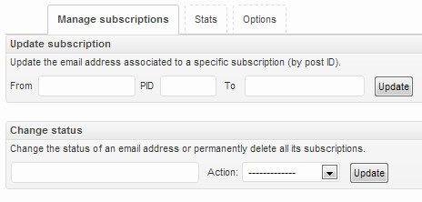 Manage comment subscriptions